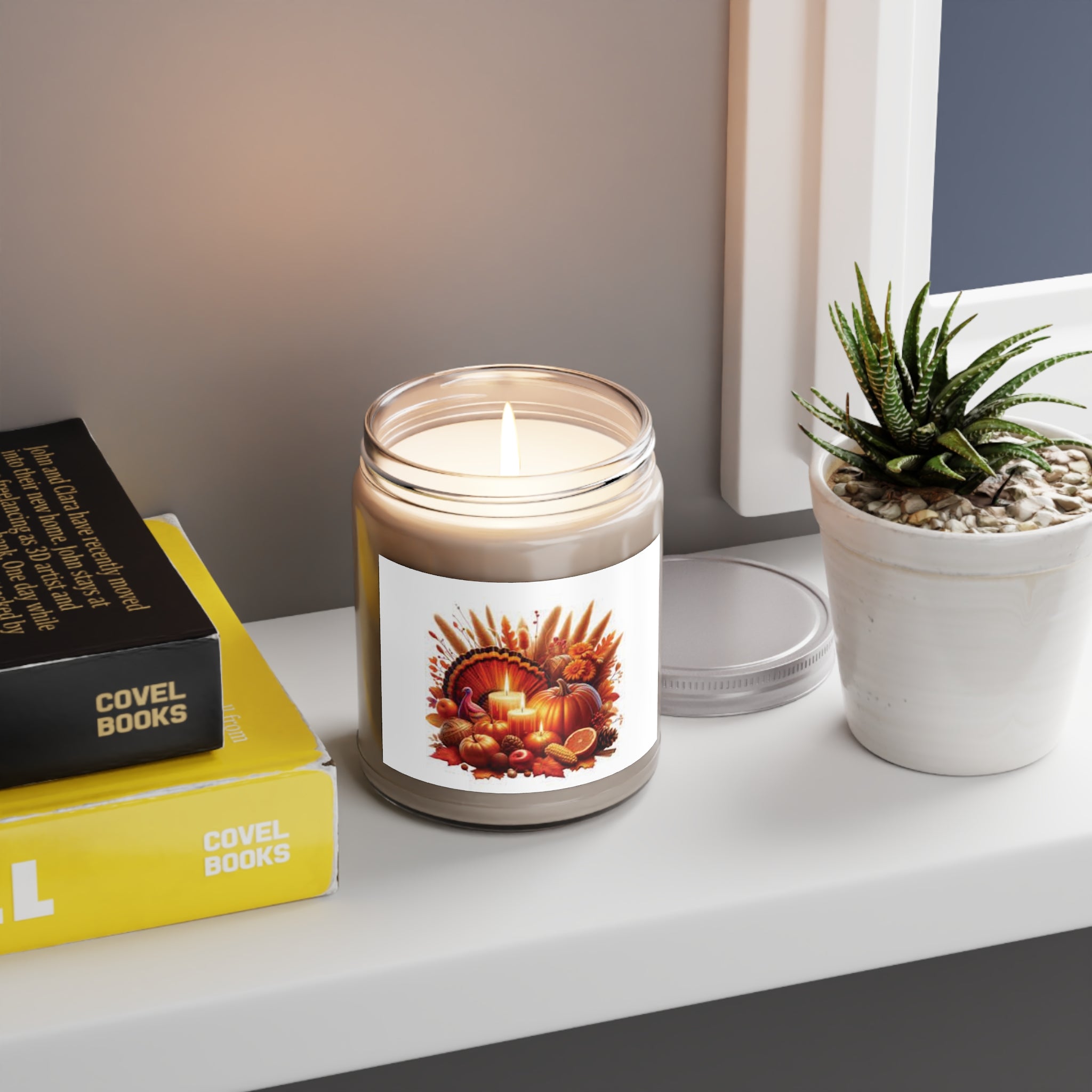 Scented Soy Candles with White Lid, 9oz