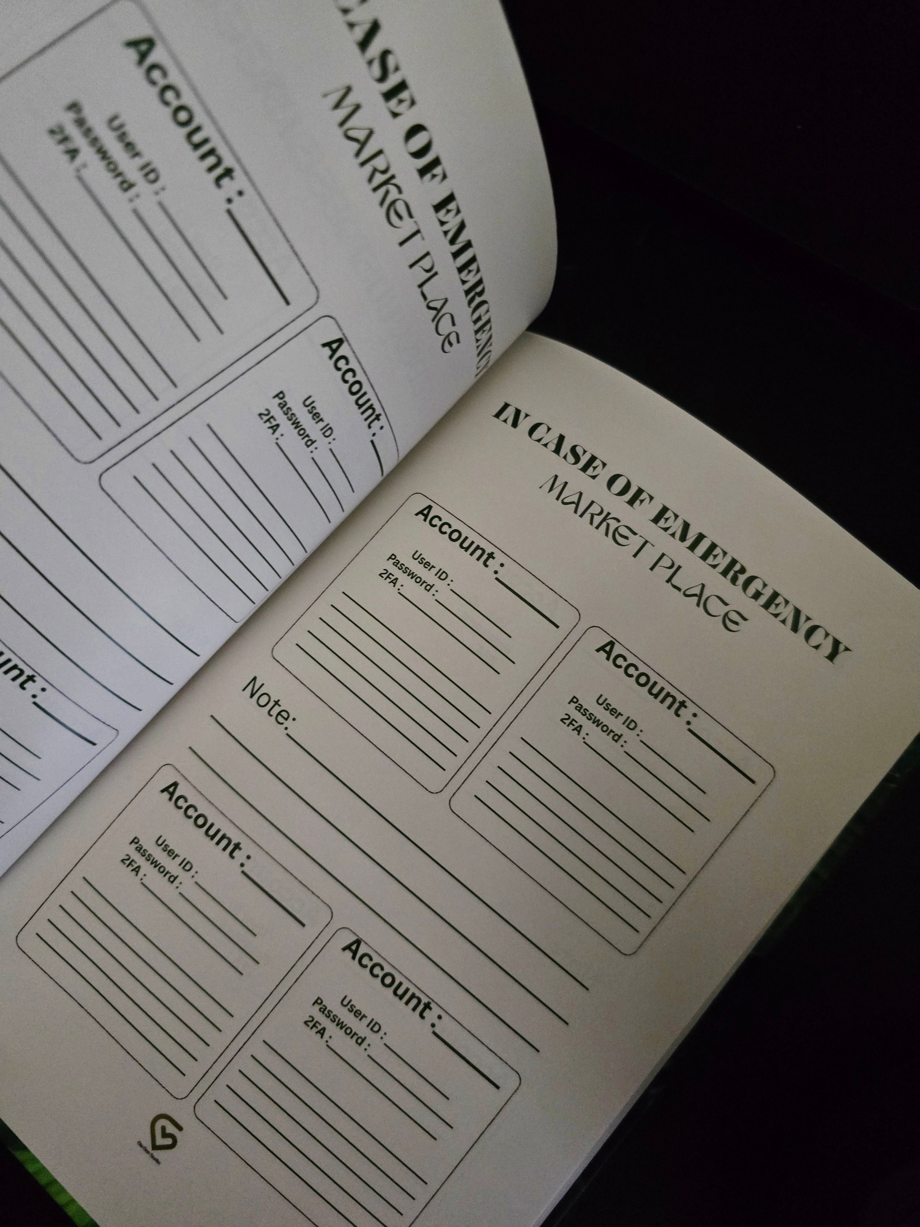 Botanical Secret Password & Digital Legacy Journal - Nature-Inspired Hard Cover Organizer