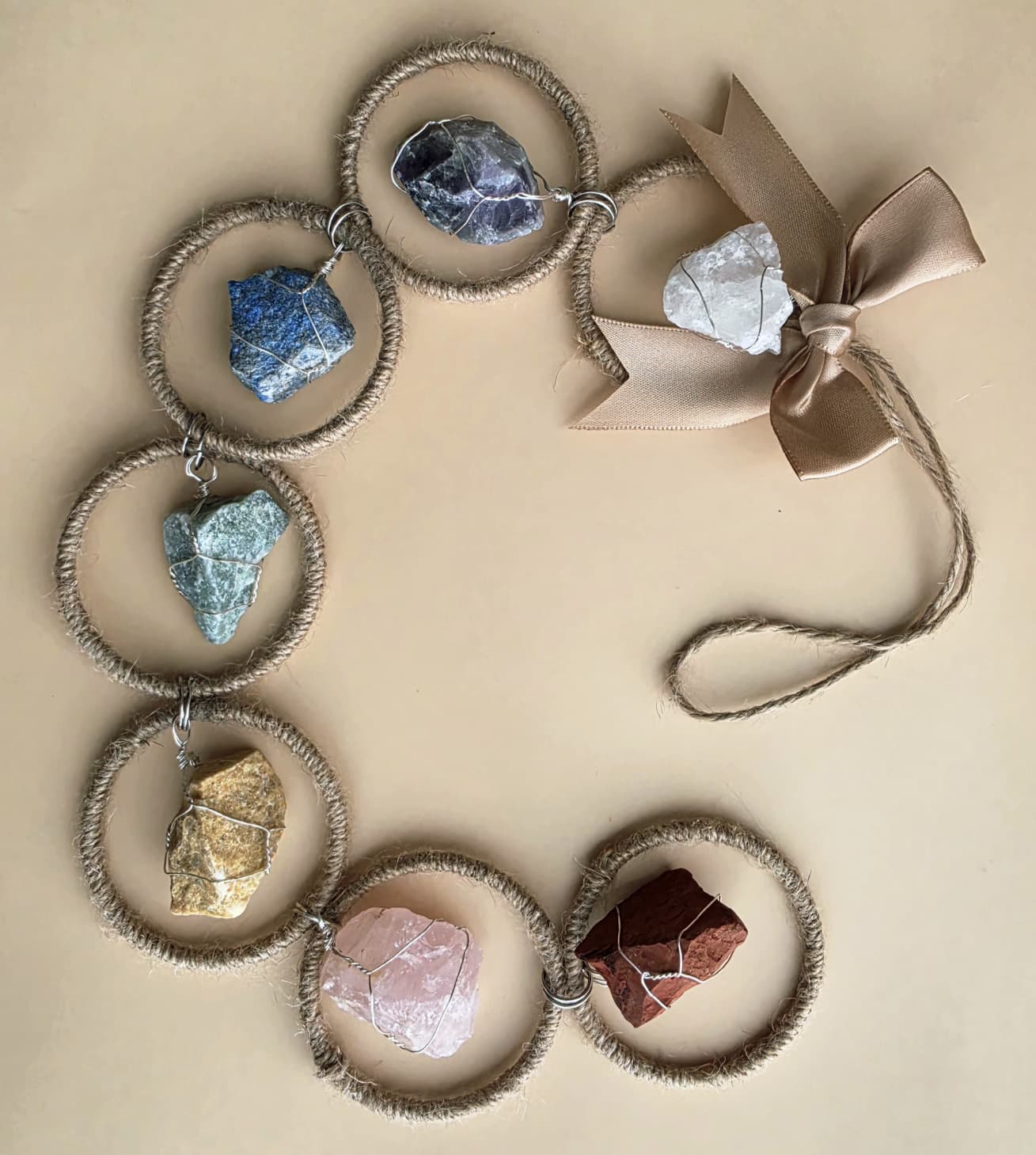 Artisan 7-Stone Suncatcher & Daily Reflection Gift Set - Handmade Home Decor