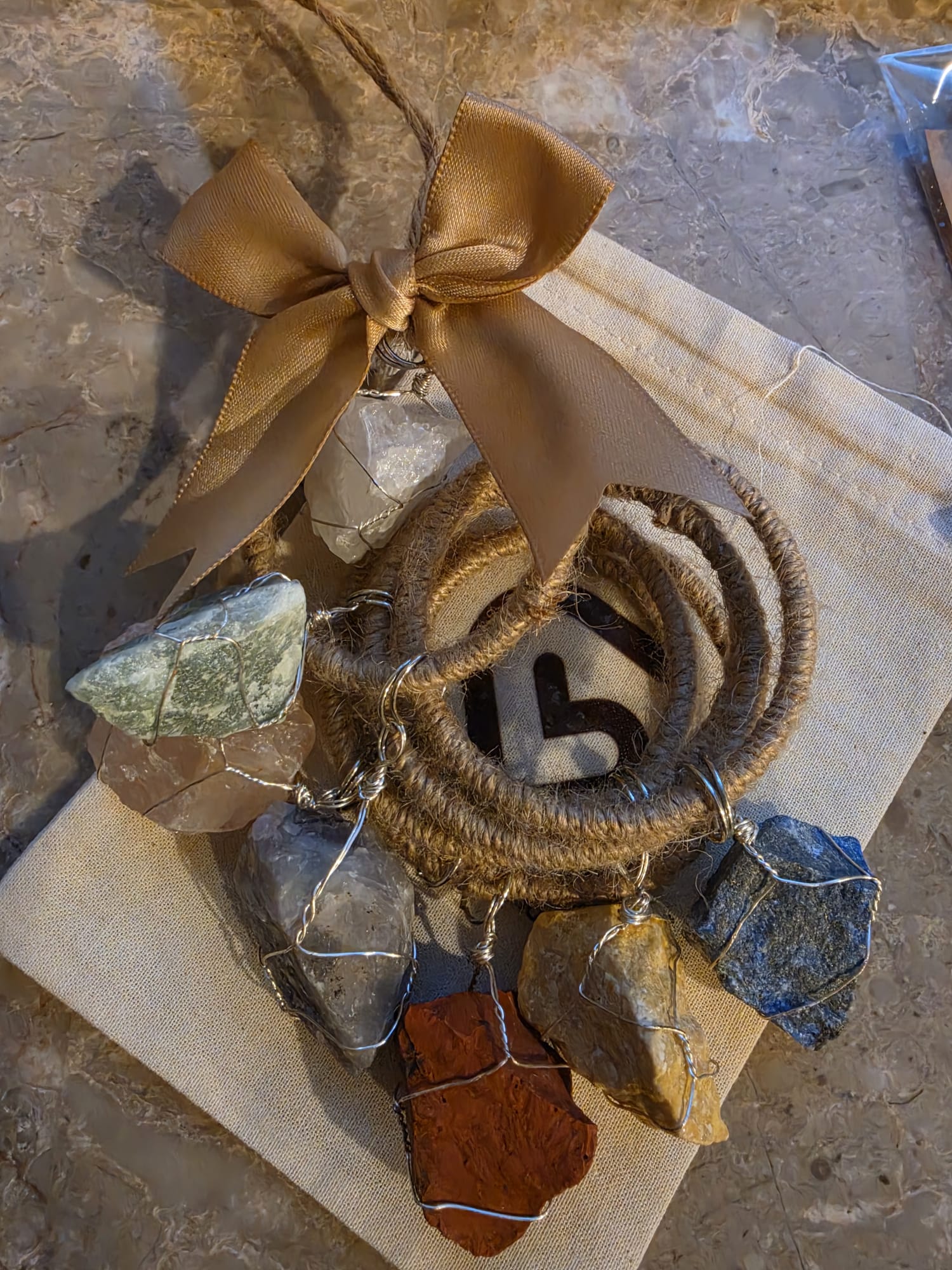 Artisan 7-Stone Suncatcher & Daily Reflection Gift Set - Handmade Home Decor