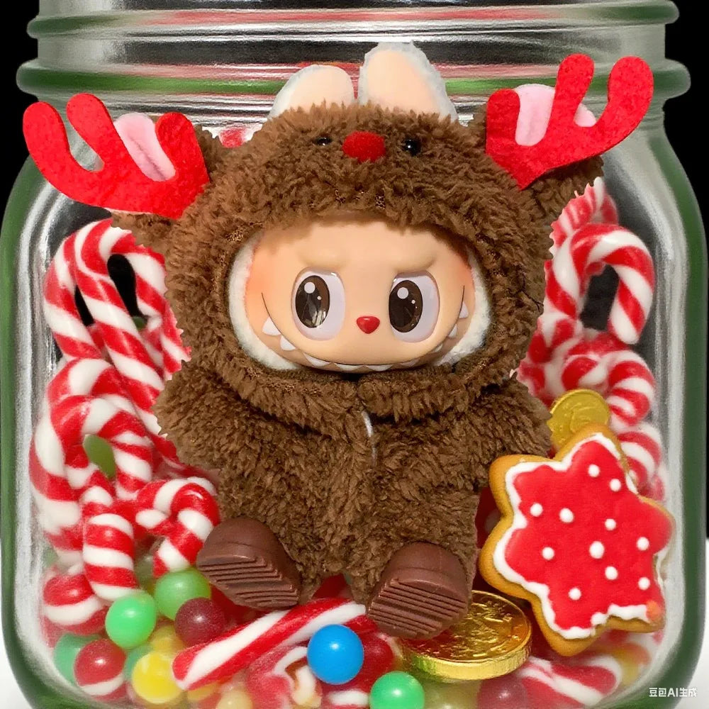 17cm Labubu I II Idol Dolls Clothes Bell Shawl Outfit Christmas Cape Snowman Deer Korea Kpop Exo Clothing Plush Doll'S Clothes