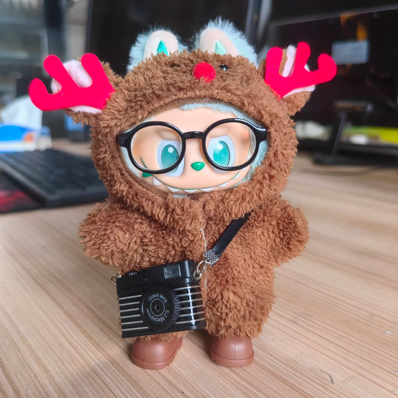 17cm Labubu I II Idol Dolls Clothes Bell Shawl Outfit Christmas Cape Snowman Deer Korea Kpop Exo Clothing Plush Doll'S Clothes