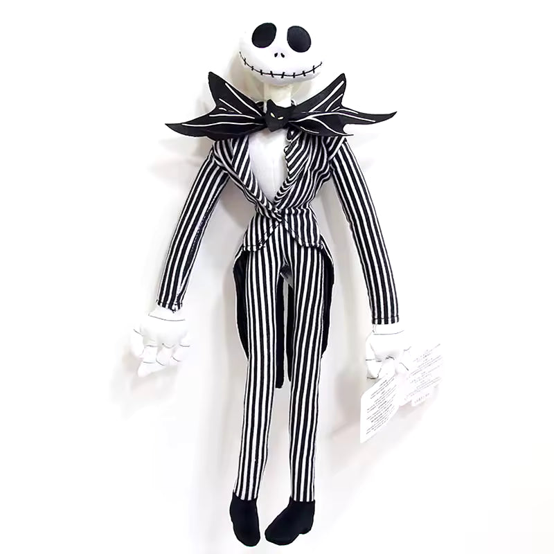 Jack Skellington plush used as Halloween or Christmas decoration.