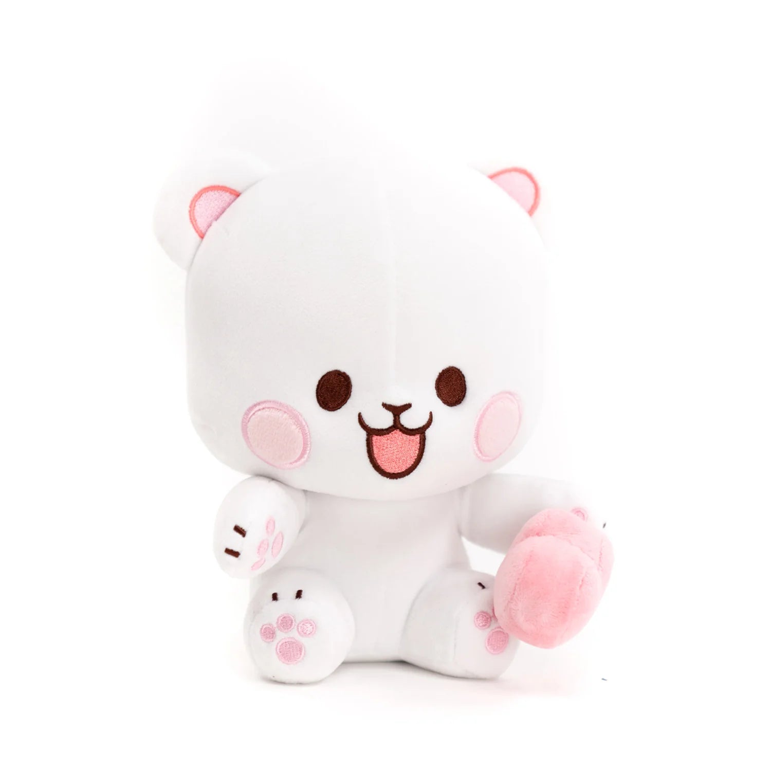 Adorable Milk Bear Heart Plush | Official Milk and Mocha Bear Couple Stuffed Animal (8-Inch) | The Perfect Romantic Gift