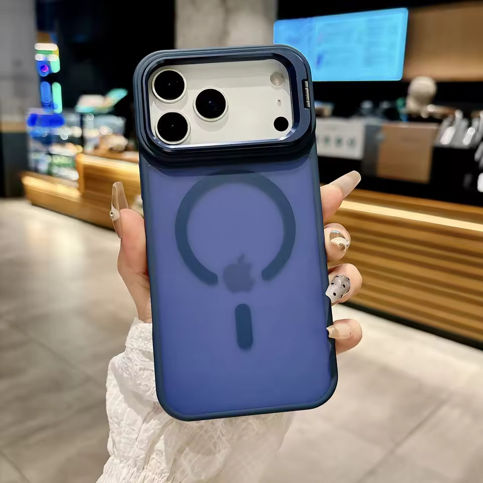 Blue Frosted Matte Translucent Magnetic Magsafe Case for iPhone 17 Pro Max