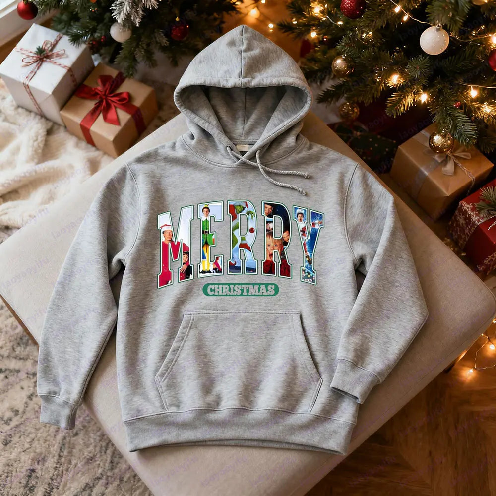 Vintage 90s Christmas Classic Movie Series Sweatshirt Retro Xmas Festival Costumes Family Matching Hoodies Men Women Casual Tops