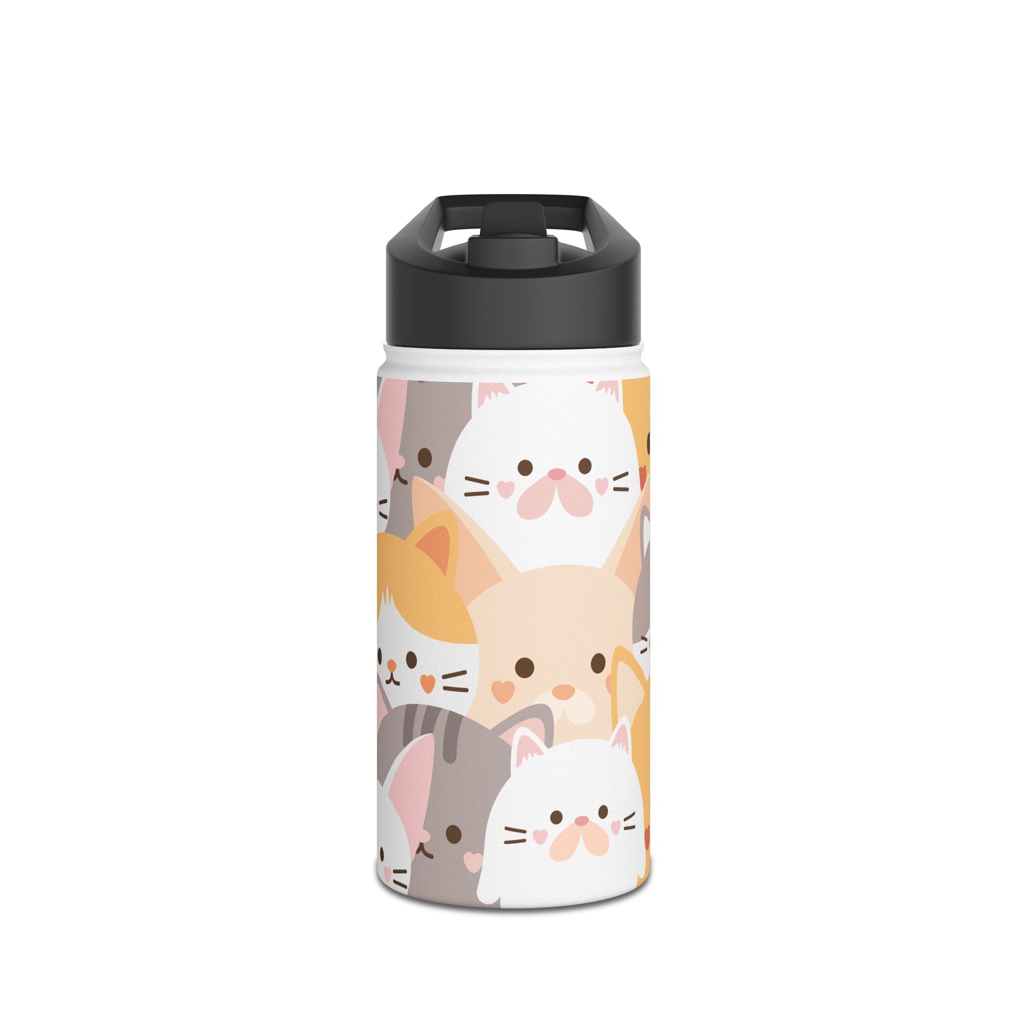 Cute Cats Stainless Steel Water Bottle, Standard Lid