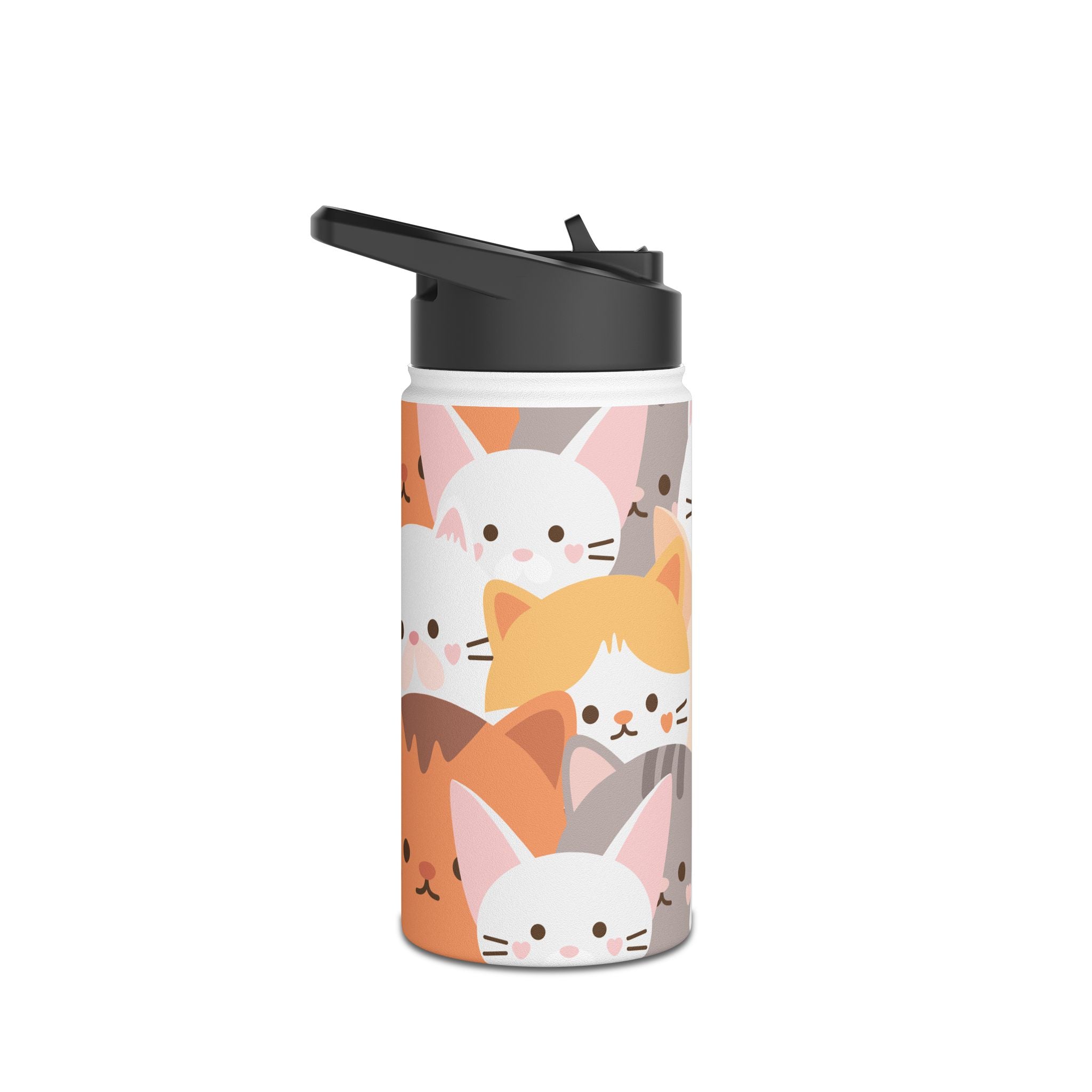 Cute Cats Stainless Steel Water Bottle, Standard Lid