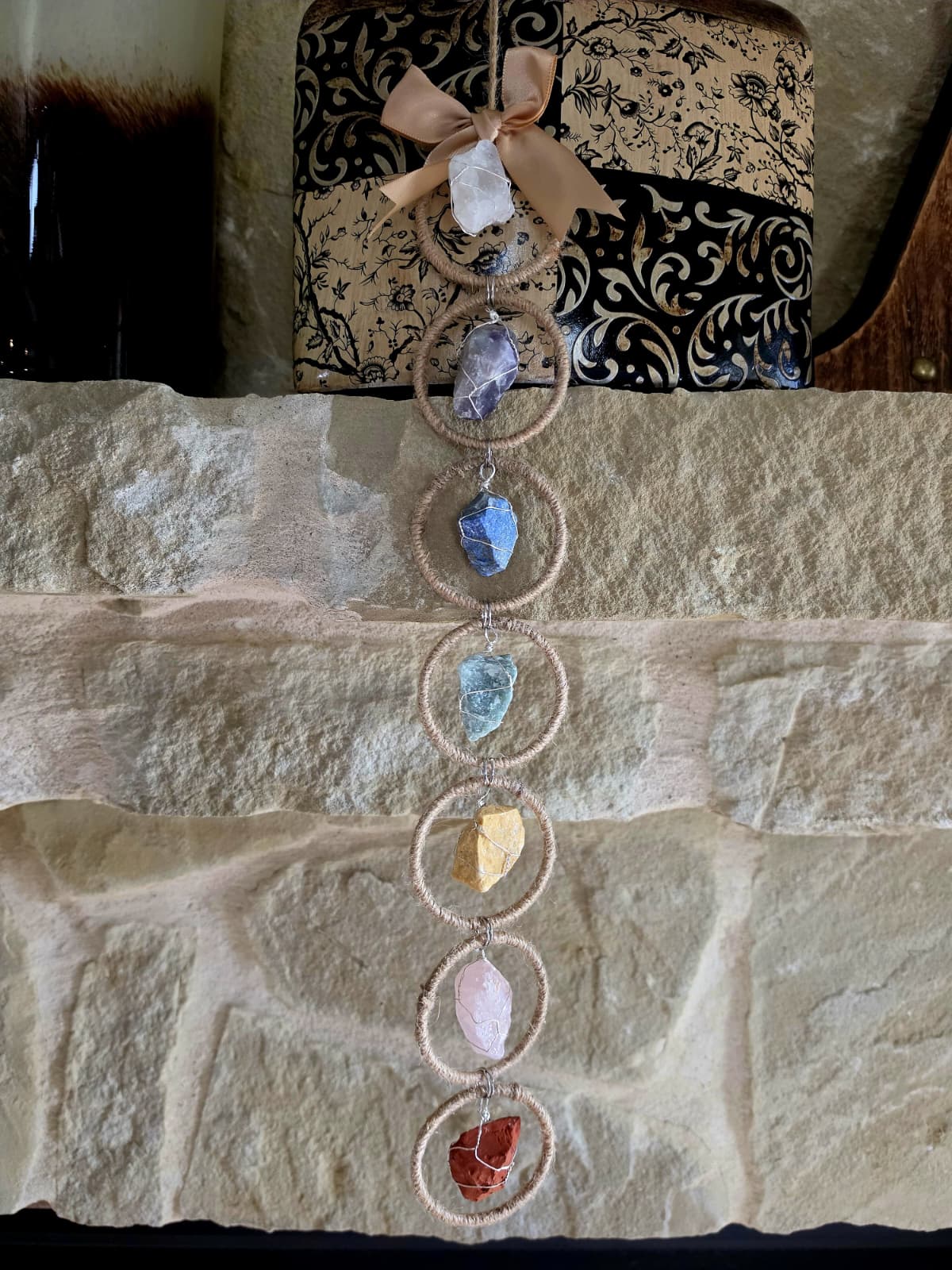 Artisan 7-Stone Suncatcher & Daily Reflection Gift Set - Handmade Home Decor