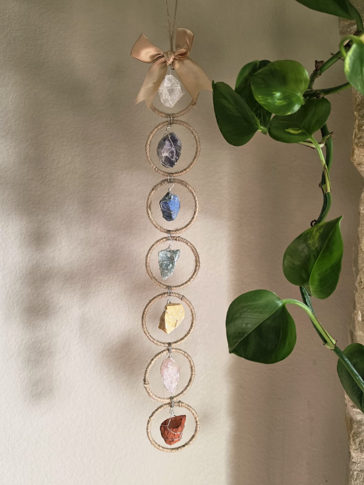 Artisan 7-Stone Suncatcher & Daily Reflection Gift Set - Handmade Home Decor