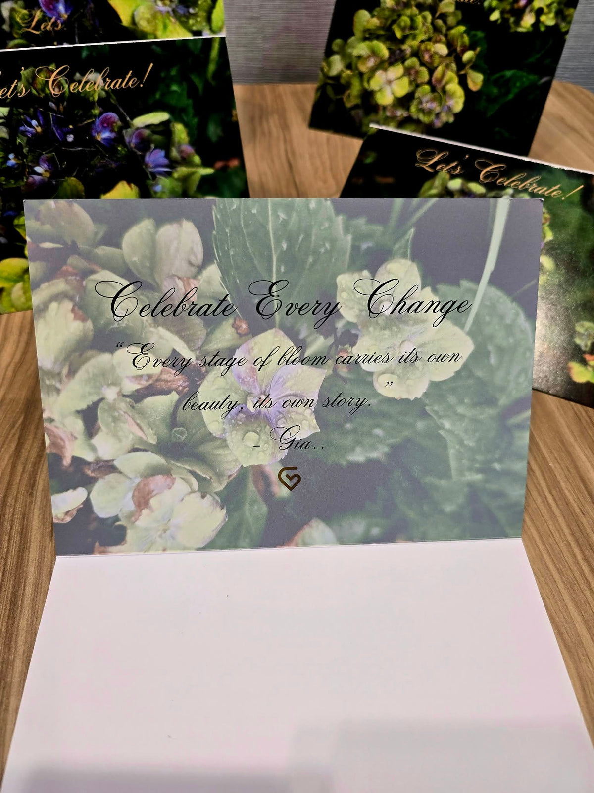 Hydrangea Greeting Cards Set of 5, Botanical Photography Note Cards, Floral Encouragement Blank Cards Pack, Inspirational Quote Cards with Envelopes