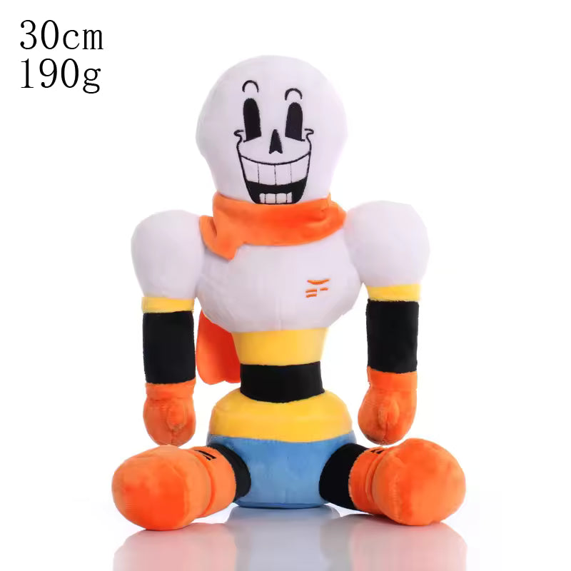 The Great Papyrus Undertale plush doll 30cm, featuring his orange scarf and signature battle body