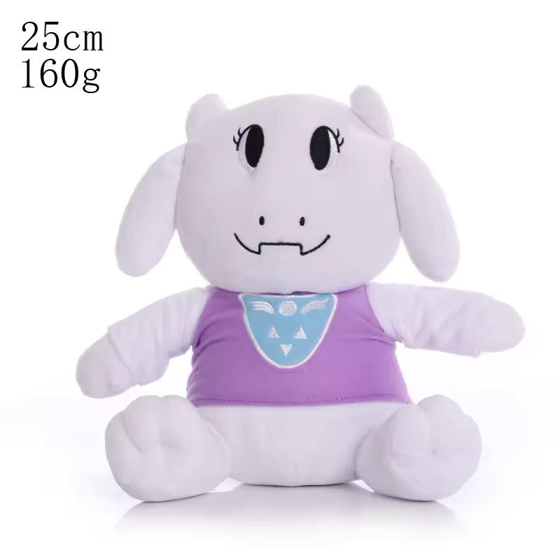 Official Toriel Plush Doll from Undertale, a white goat-like monster wearing a purple robe with a Delta Rune