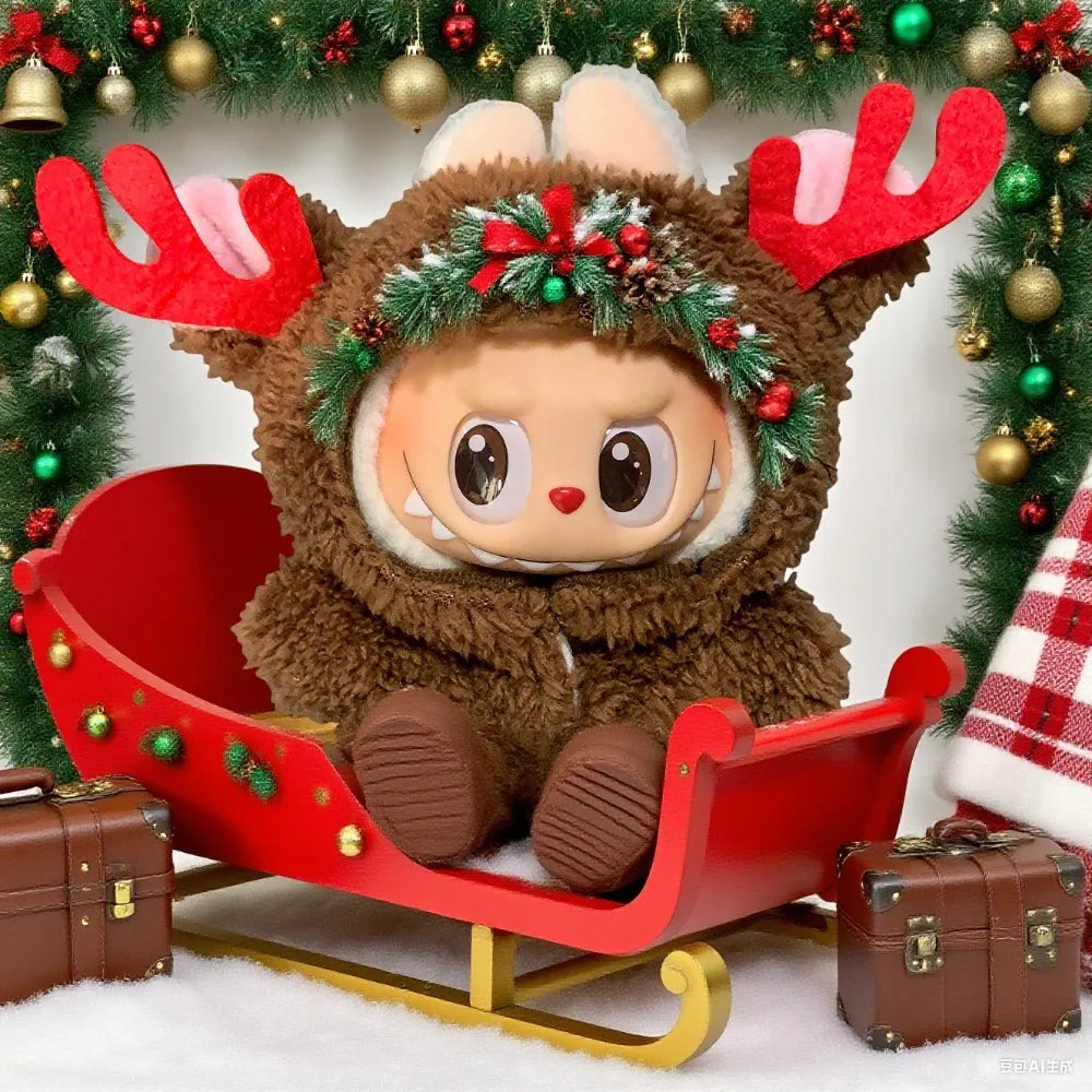 17cm Labubu I II Idol Dolls Clothes Bell Shawl Outfit Christmas Cape Snowman Deer Korea Kpop Exo Clothing Plush Doll'S Clothes